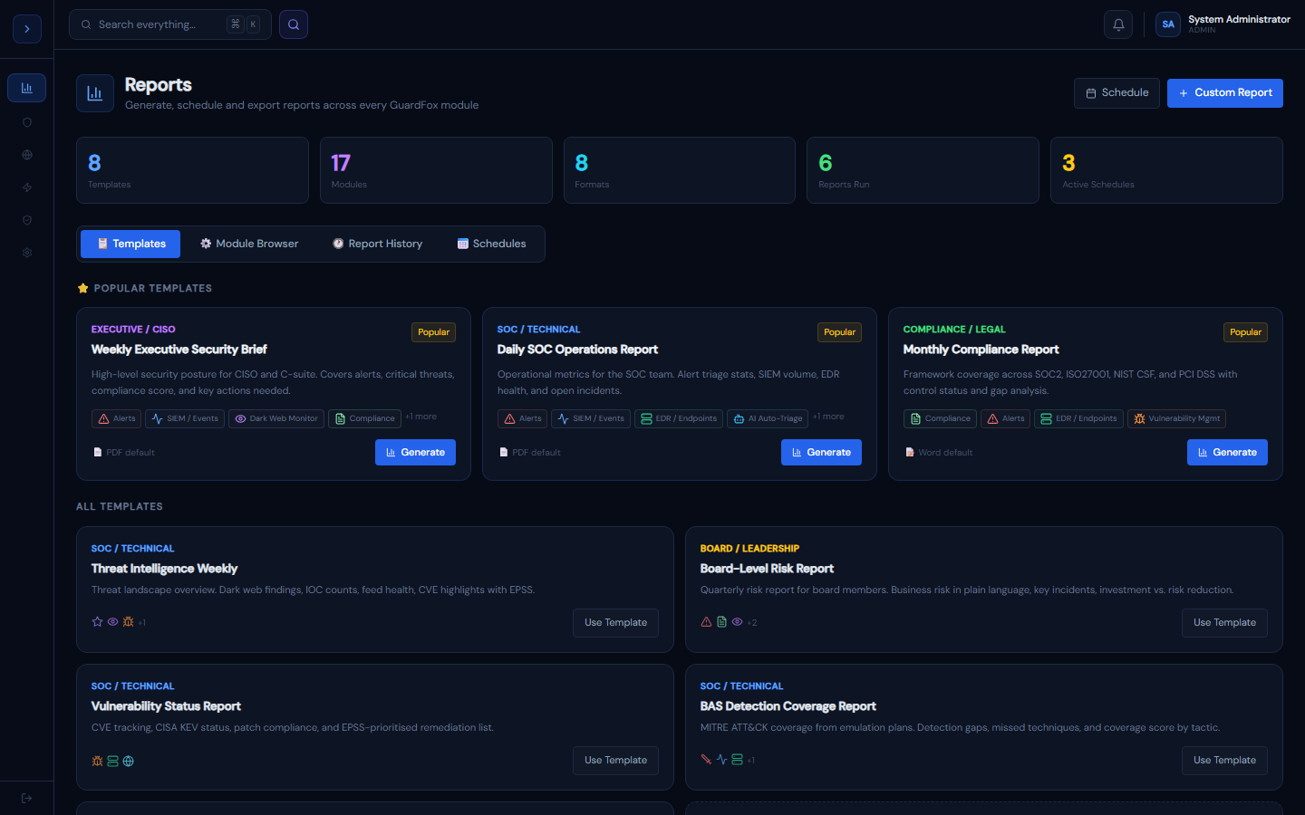 reports screenshot