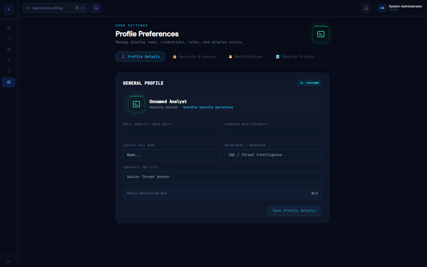 settings screenshot